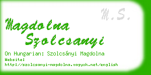magdolna szolcsanyi business card